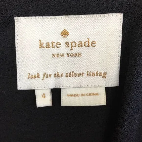 Kate Spade New York Bateau Neckline Fringe & Sequin Cocktail Mini Dress Size 4 - Picture 11 of 14